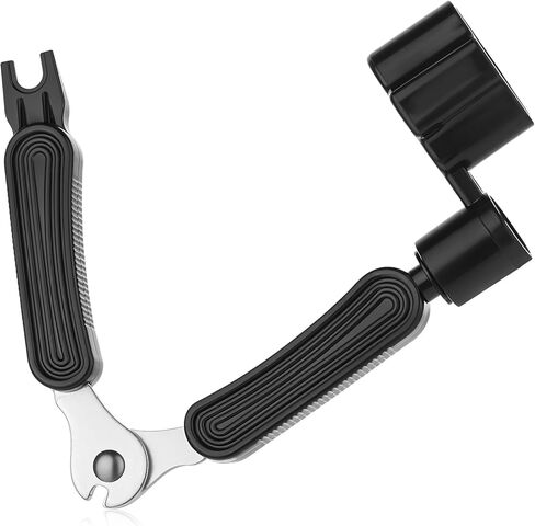 Guitar Tools, Guitar String Winder, Professional Bridge Pin Puller and Cutter Musical Instrument String Winder 3 In 1 Tool for Repairing Restringing of Acoustic Electric Guitars (Black) in Kuwait