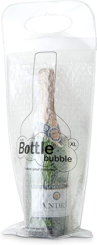 True Bottle Bubble Protector XL - Reusable Liquor Pouch Bag for Travel, Sealable Wine Shipping Bubble Wrap, Packing Sleeve Carrier for Magnum, Champagne Bottles - Fits 1 Standard Bottle in Saudi Arabia