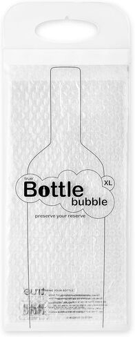 True Bottle Bubble Protector XL - Reusable Liquor Pouch Bag for Travel, Sealable Wine Shipping Bubble Wrap, Packing Sleeve Carrier for Magnum, Champagne Bottles - Fits 1 Standard Bottle in Saudi Arabia