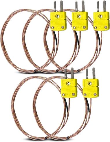 5Pcs K Type Mini-Connector Thermocouple Temperature Probe Sensor, 1 Meter Long Temperature Sensing Line, Measure Range -50°C~482°C (-58°F~899°F) in Saudi Arabia