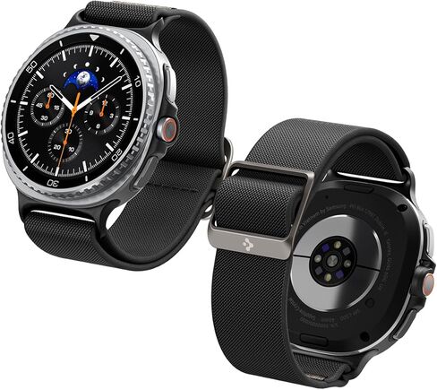 Spigen Lite Fit مصمم لـ Samsung Galaxy Watch 8 44/40mm ، 8 Classic 46mm Band Nylon Solo Loop Strap (2025) - Black in Kuwait