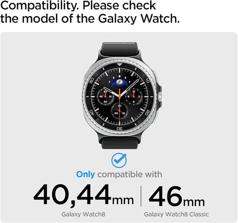 Spigen Lite Fit مصمم لـ Samsung Galaxy Watch 8 44/40mm ، 8 Classic 46mm Band Nylon Solo Loop Strap (2025) - Black in Kuwait