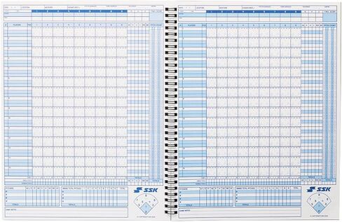 SSK 50 Game Official Scorebook Baseball + Softball – Premium Cover Score Keeping Book – 15 Player - Home + Away Team – 9.25"x12" in Saudi Arabia