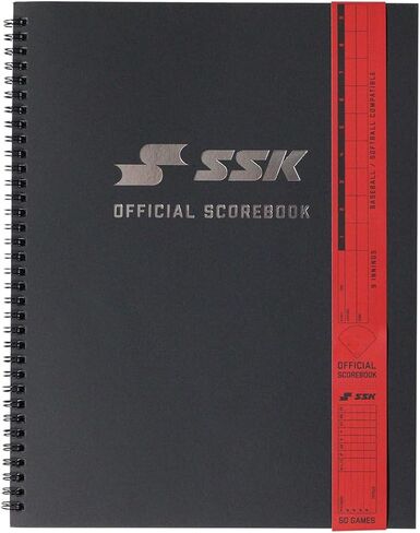 SSK 50 Game Official Scorebook Baseball + Softball – Premium Cover Score Keeping Book – 15 Player - Home + Away Team – 9.25"x12" in Saudi Arabia