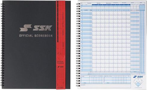 SSK 50 Game Official Scorebook Baseball + Softball – Premium Cover Score Keeping Book – 15 Player - Home + Away Team – 9.25"x12" in Saudi Arabia