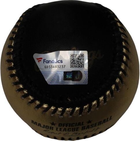 Gerritt Cole Autographed New York OML Black Gold Baseball FAN in Saudi Arabia
