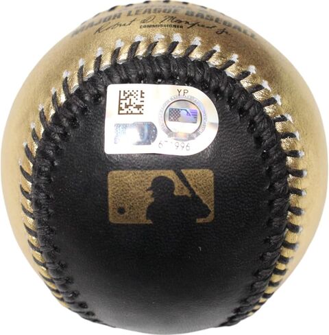 Gerritt Cole Autographed New York OML Black Gold Baseball FAN in Saudi Arabia