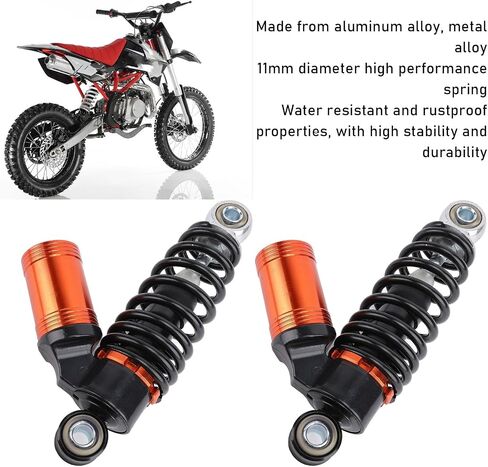Pair of 180mm Shock Absorbers Aluminum Alloy High Performance Spring for Dirt Bike Go Kart ATV Quad Scooter Electromobile in Saudi Arabia