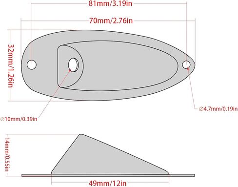 Banworks Metal 6.35mm (1/4 ") إخراج لوحة جاك اللوحة محملة نمط القارب مقبس مقبس مقبس الإدخال لطرز Strat Strat ST أجزاء الغيتار الكهربائية JT/CK-03 Chrome in Saudi Arabia
