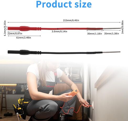 2 Pack Back Probe Kit ، مرنة ملعقة للاعتداء الخلفي ، دبابيس اختبار متعددة القابلة للانحناء ، متوافقة مع إكسسوارات موز 4 مم للتشخيصات الكهربائية للسيارة ، اختبار متعدد المقياس in Saudi Arabia