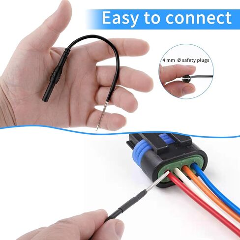 2 Pack Back Probe Kit ، مرنة ملعقة للاعتداء الخلفي ، دبابيس اختبار متعددة القابلة للانحناء ، متوافقة مع إكسسوارات موز 4 مم للتشخيصات الكهربائية للسيارة ، اختبار متعدد المقياس in Saudi Arabia