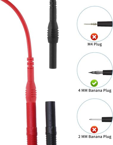 2 Pack Back Probe Kit ، مرنة ملعقة للاعتداء الخلفي ، دبابيس اختبار متعددة القابلة للانحناء ، متوافقة مع إكسسوارات موز 4 مم للتشخيصات الكهربائية للسيارة ، اختبار متعدد المقياس in Saudi Arabia