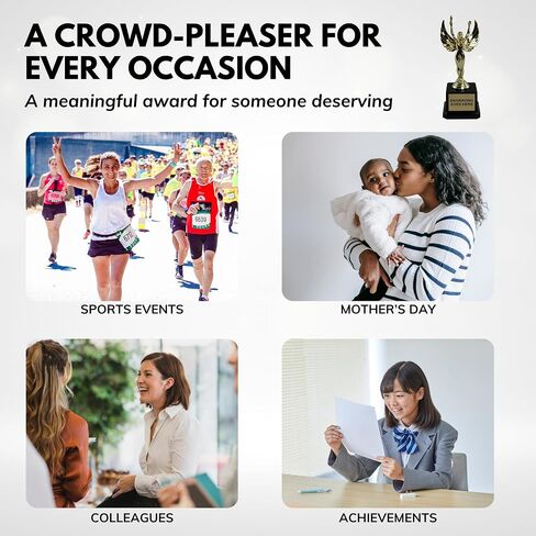 كأس Outlet Outlet Trophy - جائزة رياضية محفورة مخصصة لإنجاز النسائية والتعرف عليها - تمثال ذهبي أنيق على قاعدة سوداء - مثالية للرياضة والرؤساء والأمهات والمزيد in Saudi Arabia