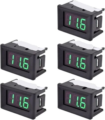 5-Piece 0.36-inch LED Digital Display Voltmeter(5pcs Green LED,DC 0-100V 3cable) in Saudi Arabia