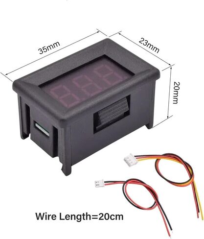5-Piece 0.36-inch LED Digital Display Voltmeter(5pcs Green LED,DC 0-100V 3cable) in Saudi Arabia
