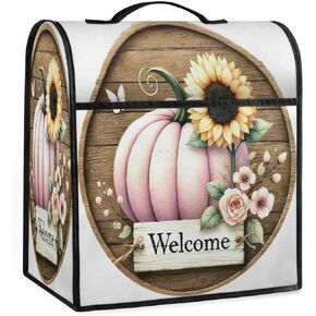 Autumn Fall Pumpkins Wood Kitchen Aid Mixer Cover Compatible with 6-8 Quarts Stand Mixer Dust Cover with Zipper Pocket Kitchen Aid Mixer Accessories Kitchen Appliance Organizer Bag in Saudi Arabia
