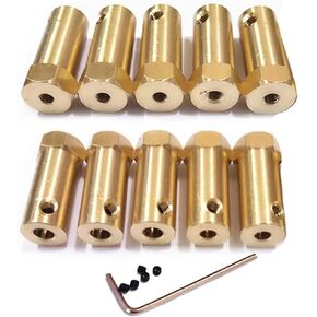 10pcs hexagonal brass shaft anbler 3mm 4mm 5mm 6mm 7mm 8mm 8mm motor smid ancling cnc motor transmission adapter (3 mm bore) in Kuwait