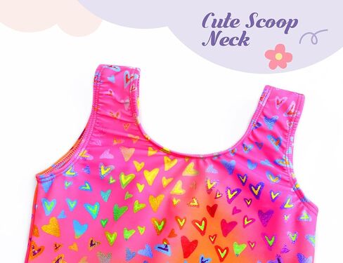 الفتيات السباحة الحجم من 10 إلى 12 سنة قطعة واحدة تجزئة بدلة الاستحمام قوس قزح قلب الصيف فستان الصيف in Kuwait