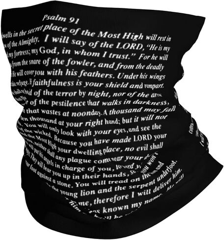 Psalm 91 Neck Gaiter Balaclava Face Mask Breathable Face Bandanas Neck Cover for Men Women White in Saudi Arabia