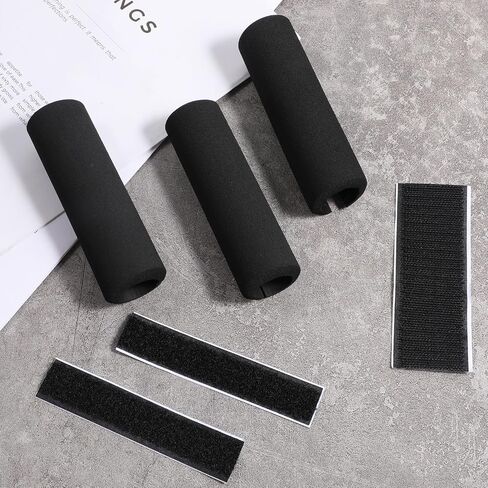 4Pcs Foam Handle Covers, 4.3 Inch NBR Rubber Grip, Comfortable Non-Slip Tube Covers for Fitness Equipment, Bicycle, Motorbike, Garden Tools Black in Saudi Arabia