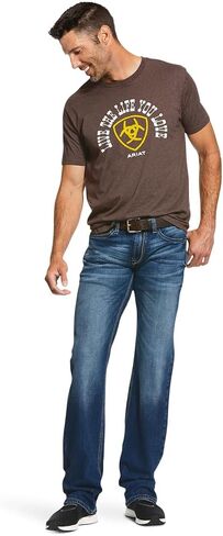 Ariat Male M7 Rocker Stretch Nassau قابل للتكديس مستقيم الساق جان ساميت 35W x 34L in Saudi Arabia