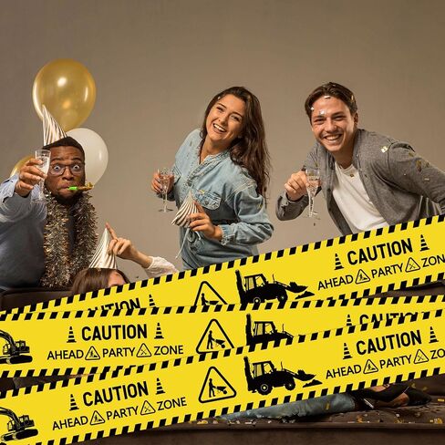 2 Rolls Construction Tape ، Party Party Party Tape Party Zone Decorations for Hemored Birthday Supplies in Saudi Arabia
