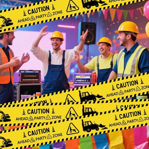 2 Rolls Construction Tape ، Party Party Party Tape Party Zone Decorations for Hemored Birthday Supplies in Saudi Arabia