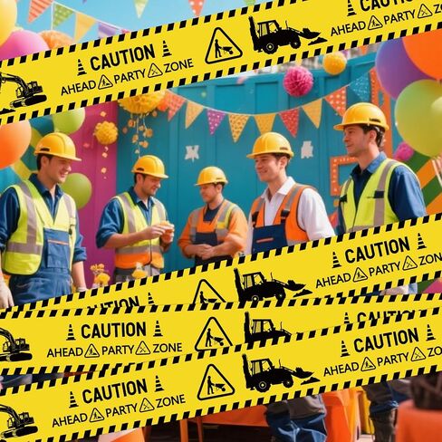 2 Rolls Construction Tape ، Party Party Party Tape Party Zone Decorations for Hemored Birthday Supplies in Saudi Arabia