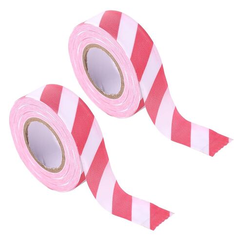 2 Roll Trail Marking Tapes, 295ft PVC Material Vibrant Color Striped Non Adhesive Flagging Tape Ribbon for Hiking Hunting Safety Boundaries Hazardous Areas Marking Tree Signs(Red & Yellow) in Saudi Arabia