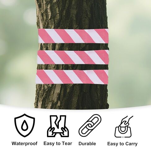 2 Roll Trail Marking Tapes, 295ft PVC Material Vibrant Color Striped Non Adhesive Flagging Tape Ribbon for Hiking Hunting Safety Boundaries Hazardous Areas Marking Tree Signs(Red & Yellow) in Saudi Arabia