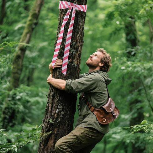 2 Roll Trail Marking Tapes, 295ft PVC Material Vibrant Color Striped Non Adhesive Flagging Tape Ribbon for Hiking Hunting Safety Boundaries Hazardous Areas Marking Tree Signs(Red & Yellow) in Saudi Arabia