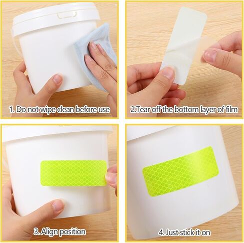 BEWUDY 75 PCS ملصقات عاكسة ، شريط عاكس السلامة الفائقة ، ملصقات شريط أمان عاكسة ، شريط تحذير من الأمان 3.15 "× 1.18" للخوذات والسيارات وصناديق البريد والمزيد in Saudi Arabia