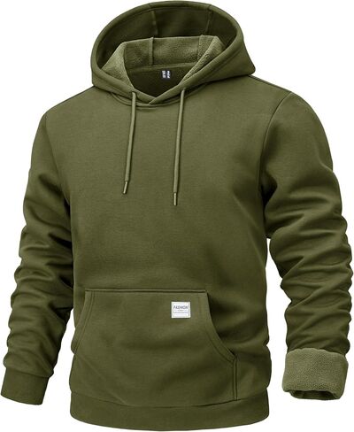 MAGCOMSEN Heavy Hoodies for Men Pullover Casual Fashion Sweatshirts Thermal Athletic Drawstring Hoody with Kanga Pocket in Saudi Arabia