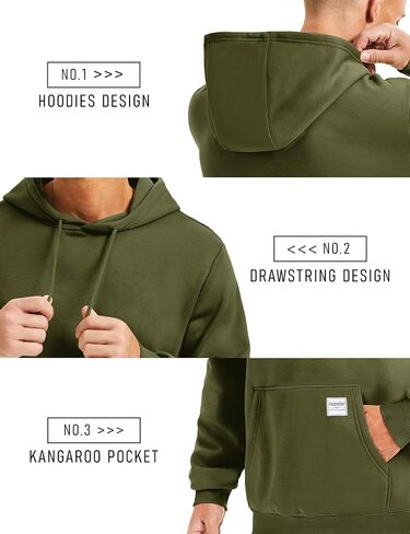 MAGCOMSEN Heavy Hoodies for Men Pullover Casual Fashion Sweatshirts Thermal Athletic Drawstring Hoody with Kanga Pocket in Saudi Arabia