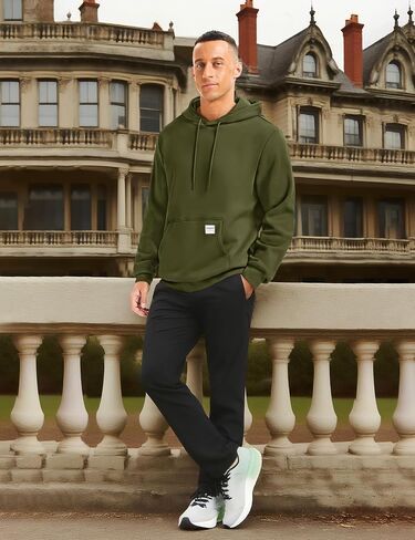 MAGCOMSEN Heavy Hoodies for Men Pullover Casual Fashion Sweatshirts Thermal Athletic Drawstring Hoody with Kanga Pocket in Saudi Arabia