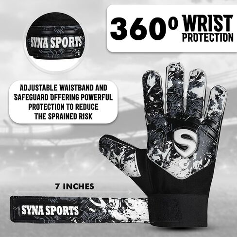 Soccer Goalkeeper Gloves for Kids Boys Youth, Soccer Goalie Gloves 4MM Anti-Slip Resistant Latex Palm Double Wrist Support, All Weather Football Gloves in Kuwait