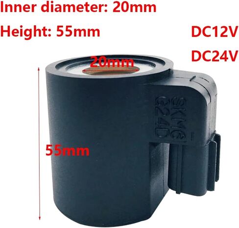 1PCS ملف لولبي لفائف SKM6 G24D الصمام الملف اللولبي القطر الداخلي 20 مم ارتفاع 55 مم DC12V/24V (DC12V) in Saudi Arabia