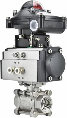 1PCS 1-1/4" three-piece high platform pneumatic ball valve stainless steel 304 double acting cylinder with signal feedback switch in Saudi Arabia