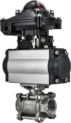 1PCS 1-1/4" three-piece high platform pneumatic ball valve stainless steel 304 double acting cylinder with signal feedback switch in Saudi Arabia