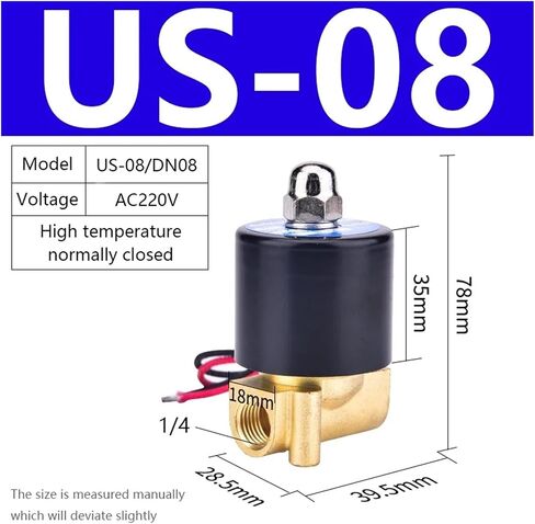 1PCS صمام الملف اللولبي البخاري عالي درجة الحرارة مقاومة لجميع الصمامات النحاسية لفائف COPPER US-08/10 AC220V DC24V 1/4 "3/8" (US-10 DC24V) in Saudi Arabia