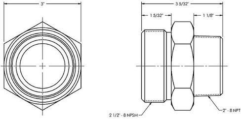 Dixon Boss GM28 Plated Iron Hose Fitting ، Spud for GJ Boss Ground Coint Seal ، 2 "NPT Male in Saudi Arabia