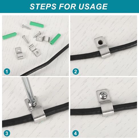 MECCANIXITY 20Pack Rigid Pipe Strap Fit for 6x12mm Strip/Cable, Stainless Steel U Shape Cable Strap Clamp with 1 Hole for Conduit, Wire, Cord, Pipe Fixing in Kuwait
