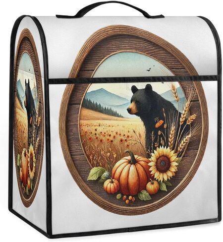 خريف الخريف Fall Farm Bear Bear Mixer Aid Cover متوافق مع 6-8 Quarts غطاء الغبار خلاط مع سستة جيب المطبخ ملحقات خلاطات الخلاطات المطبخ منظم كيس in Kuwait