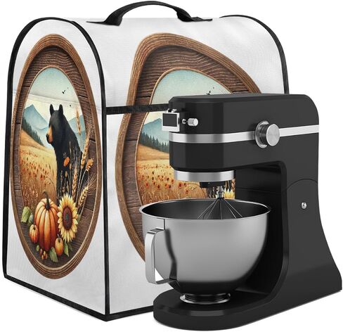 خريف الخريف Fall Farm Bear Bear Mixer Aid Cover متوافق مع 6-8 Quarts غطاء الغبار خلاط مع سستة جيب المطبخ ملحقات خلاطات الخلاطات المطبخ منظم كيس in Kuwait