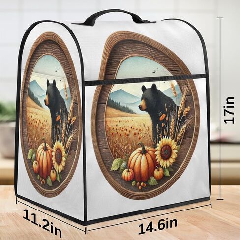 خريف الخريف Fall Farm Bear Bear Mixer Aid Cover متوافق مع 6-8 Quarts غطاء الغبار خلاط مع سستة جيب المطبخ ملحقات خلاطات الخلاطات المطبخ منظم كيس in Kuwait