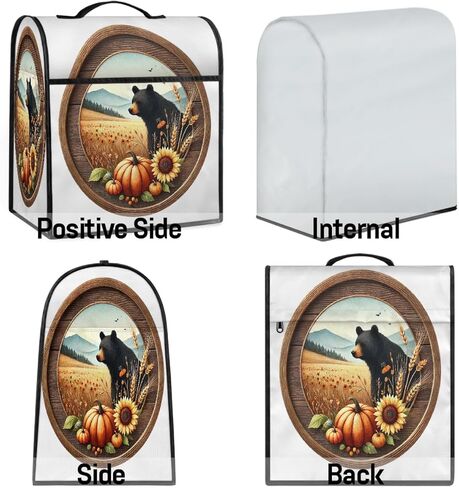خريف الخريف Fall Farm Bear Bear Mixer Aid Cover متوافق مع 6-8 Quarts غطاء الغبار خلاط مع سستة جيب المطبخ ملحقات خلاطات الخلاطات المطبخ منظم كيس in Kuwait