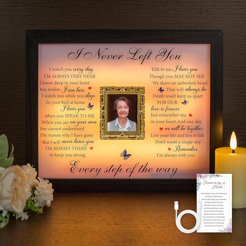 Sympathy Gift LED Rechargeable Memorial Shadow Box Picture Frame, Memorial Gifts for Loss of Mother Mom Dad Father, Bereavement Gifts Ideas in Memory of Loved One in Kuwait