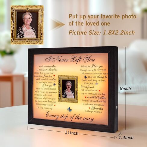 Sympathy Gift LED Rechargeable Memorial Shadow Box Picture Frame, Memorial Gifts for Loss of Mother Mom Dad Father, Bereavement Gifts Ideas in Memory of Loved One in Kuwait