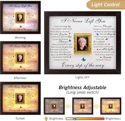 Sympathy Gift LED Rechargeable Memorial Shadow Box Picture Frame, Memorial Gifts for Loss of Mother Mom Dad Father, Bereavement Gifts Ideas in Memory of Loved One in Kuwait