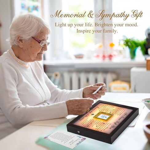 Sympathy Gift LED Rechargeable Memorial Shadow Box Picture Frame, Memorial Gifts for Loss of Mother Mom Dad Father, Bereavement Gifts Ideas in Memory of Loved One in Kuwait